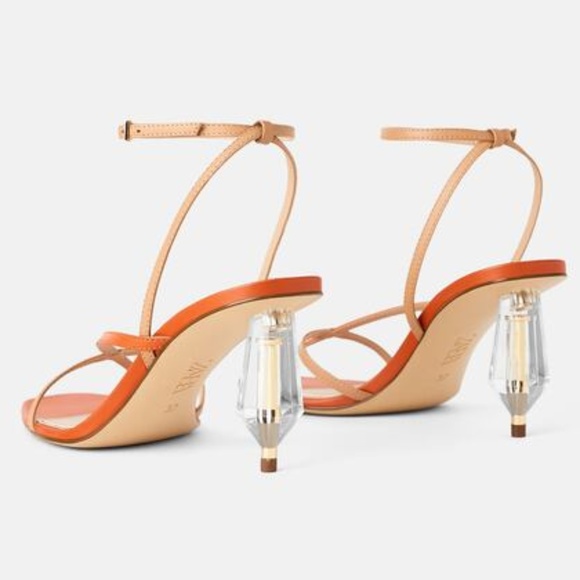 orange stiletto sandals